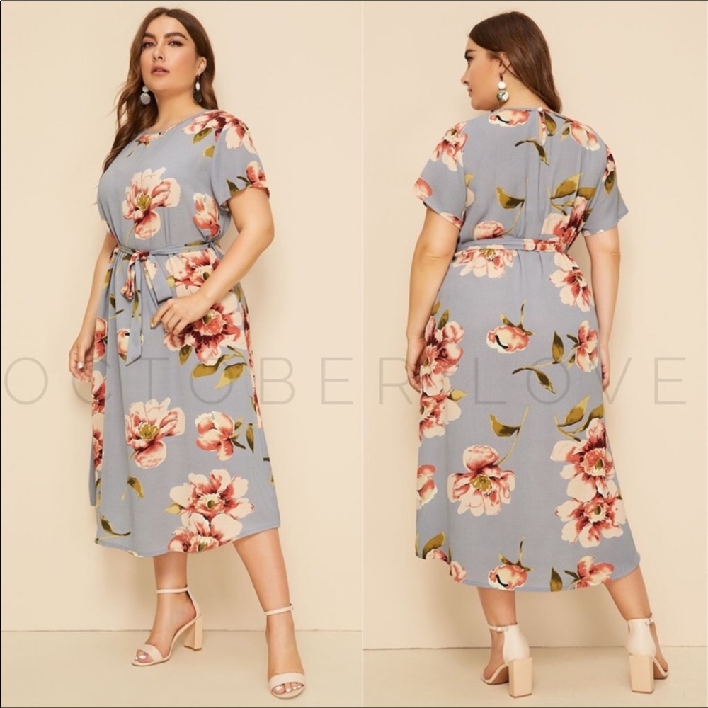 Curvy Fit Floral Midi Dress 🌺🌺 - Picture 3 of 3